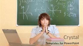  Presentation with educational - Theme consisting of portrait of two senior doctors on blue background and a sky blue colored foreground