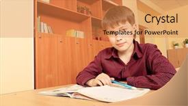  Presentation with educational - Amazing presentation theme having educational theme schoolboy backdrop and a gold colored foreground
