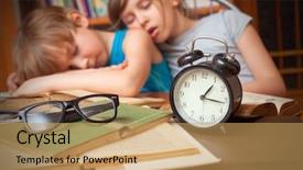  Presentation with educational - Audience pleasing PPT theme consisting of educational theme schoolchildren backdrop and a yellow colored foreground