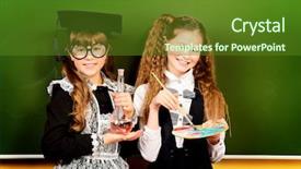  Presentation with educational - Slide deck consisting of educational theme schoolchildren background and a tawny brown colored foreground