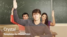  Presentation with educational - Slides with educational theme students background and a coral colored foreground