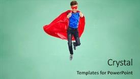  Presentation with hero mask - Theme consisting of educaton - education gesture childhood and people background and a mint green colored foreground