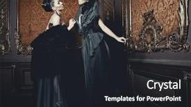  Presentation with women - Beautiful theme featuring edwardian - two young beautiful women posing backdrop and a dark gray colored foreground