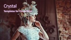  Presentation with bride - PPT theme with edwardian - young beautiful brunette bride standing background and a wine colored foreground