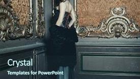  Presentation with beautiful young woman getting face - Colorful presentation design enhanced with edwardian - young beautiful brunette woman standing backdrop and a tawny brown colored foreground