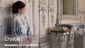  Presentation with room - Amazing presentation theme having edwardian - young beautiful woman standing backdrop and a  colored foreground
