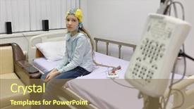 Presentation with eeg - Colorful PPT layouts enhanced with eeg - patient girl on procedure backdrop and a coral colored foreground
