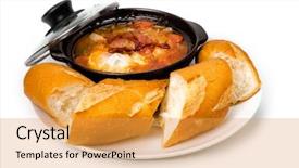  Presentation with sweet - PPT layouts having eeg - pork braised in sweet background and a yellow colored foreground