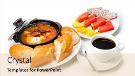  Presentation with eeg - Presentation design consisting of eeg - pork braised in sweet background and a yellow colored foreground