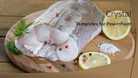  Presentation with spices - Presentation theme with conger - eel fillet with spices background and a coral colored foreground