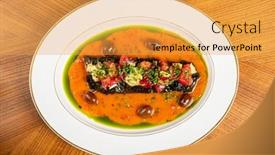  Presentation with rice - Presentation design having eel-with-wild-rice background and a yellow colored foreground