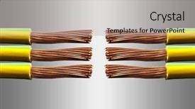  Presentation with cables wires electric wireing - Amazing slide set having eelectrical wires isolated on light backdrop and a  colored foreground