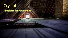  Presentation with roof - Beautiful slide set featuring eerie - old attic space with roof backdrop and a wine colored foreground
