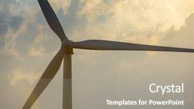  Presentation with turbine - Slide deck featuring effeciency - wind turbine generator windmills backlit background and a  colored foreground