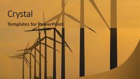  Presentation with turbine - Slide set consisting of effeciency - wind turbine generator windmills backlit background and a  colored foreground