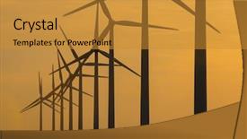  Presentation with turbine - Slide set featuring effeciency - wind turbine generator windmills backlit background and a  colored foreground