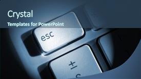  Presentation with spotlight - PPT theme with effect applied to laptop esc background and a ocean colored foreground