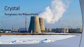  Presentation with pipes - Colorful PPT theme enhanced with effect generator emmission - factory pipes a snow landscape backdrop and a light blue colored foreground