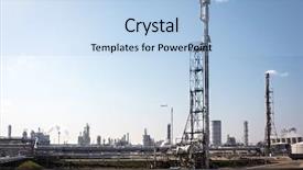  Presentation with industrial zone - Cool new presentation theme with effect generator emmission - oil installations in industrial zone backdrop and a light blue colored foreground