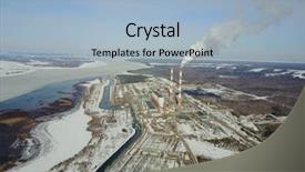  Presentation with quadcopter - Presentation design with effect generator emmission - power station flight on quadcopter background and a  colored foreground