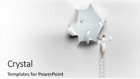  Presentation with torn paper - Cool new PPT theme with effect of torn paper hole backdrop and a white colored foreground