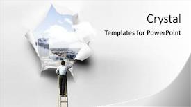  Presentation with torn paper - Slide deck consisting of effect of torn paper hole background and a white colored foreground