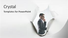  Presentation with torn paper - Beautiful PPT layouts featuring effect of torn paper hole backdrop and a  colored foreground