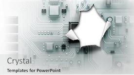  Presentation with torn paper - Colorful presentation design enhanced with effect of torn paper hole backdrop and a light gray colored foreground