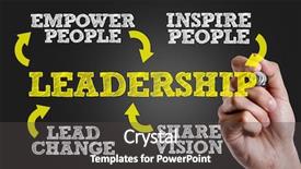  Presentation with leadership - Audience pleasing presentation theme consisting of effective - hand writing the text leadership backdrop and a dark gray colored foreground