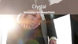  Presentation with negotiation - Cool new slide set with effective negotiation with client business backdrop and a  colored foreground