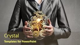  Presentation with mechanism - Theme consisting of effective working mechanism background and a tawny brown colored foreground