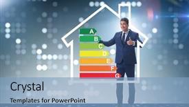  Presentation with energy efficiency - Amazing PPT layouts having effectiveness up - businessman in energy efficiency concept backdrop and a  colored foreground