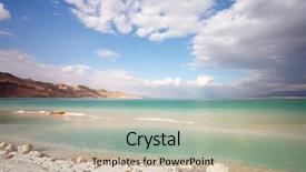  Presentation with lighting effects - PPT theme featuring effects on the dead sea background and a soft green colored foreground