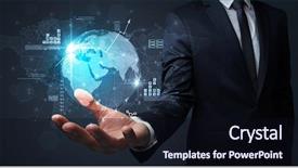  Presentation with blood flow vessel flowing - Slide set consisting of effects social networking - businessman handing transparent global information background and a wine colored foreground