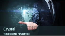  Presentation with digitalization information - Amazing presentation having effects social networking - businessman handing transparent global information backdrop and a tawny brown colored foreground