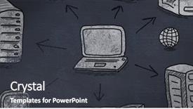  Presentation with network - Beautiful PPT theme featuring effects social networking - network against black background backdrop and a  colored foreground