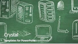 Presentation with network communication and protocol - Slide set with effects social networking - network against green background background and a  colored foreground