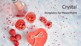  Presentation with effervescent - Beautiful slides featuring effervescent - bottle of rose champagne two backdrop and a lemonade colored foreground