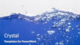  Presentation with lemon in sparkle water - Slide deck enhanced with effervescent - close up on blue sparkling background and a  colored foreground