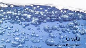  Presentation with blue water - Colorful slides enhanced with effervescent - close up on blue water backdrop and a  colored foreground