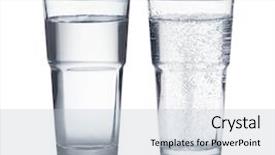  Presentation with effervescent - Presentation theme featuring effervescent - glass of water background and a  colored foreground