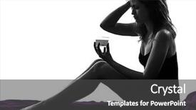  Presentation with sad woman silhouette - Colorful presentation theme enhanced with effervescent - one woman in bed silhouette backdrop and a  colored foreground