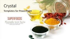  Presentation with effervescent - Presentation design enhanced with effervescent - superfoods background and a blonde colored foreground