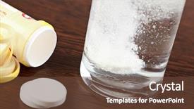  Presentation with effervescent - Colorful presentation theme enhanced with effervescent - tablet dissolving in water backdrop and a tawny brown colored foreground