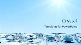  Presentation with pebble under ripple water - Colorful slides enhanced with effervescent - water drops under sun backdrop and a  colored foreground