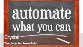  Presentation with chalk - Slide set with efficiencies productivity - automate what you can advice background and a tawny brown colored foreground