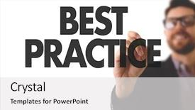  Presentation with best practice - Slide deck with efficiency effectiveness excellence - best practice background and a white colored foreground