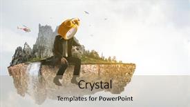  Presentation with clock - Beautiful presentation design featuring efficient - clock headed businessman business efficiency backdrop and a coral colored foreground