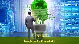  Presentation with energy efficiency - Audience pleasing presentation design consisting of efficient - concept of energy efficiency backdrop and a tawny brown colored foreground