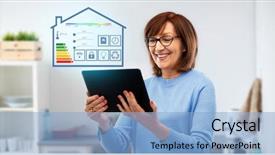  Presentation with smart home - PPT theme with efficient - technology automation and efficiency concept background and a light blue colored foreground